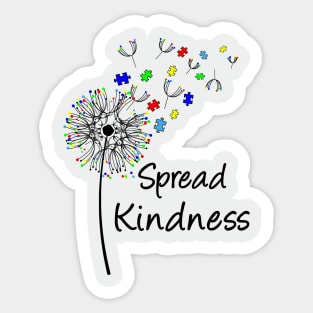 Autism Awareness Spread Kindness Dandelion Puzzle Sticker